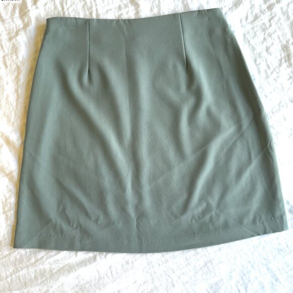 Blue Grey Mini Skirt - Picture 3 of 4